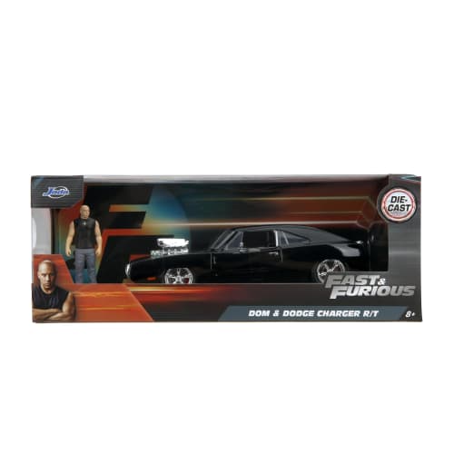 1:24 F&F DOM'S 1970 DODGE CHARANGER R/T with DOM TORETTO Fast & Furious Diecast Car