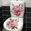Rose Romantic Toilet Sticker Bathroom Toilet Decor Living Room Cabinet Refrigerator Home Decoration Decals Toilet Lid Decoration