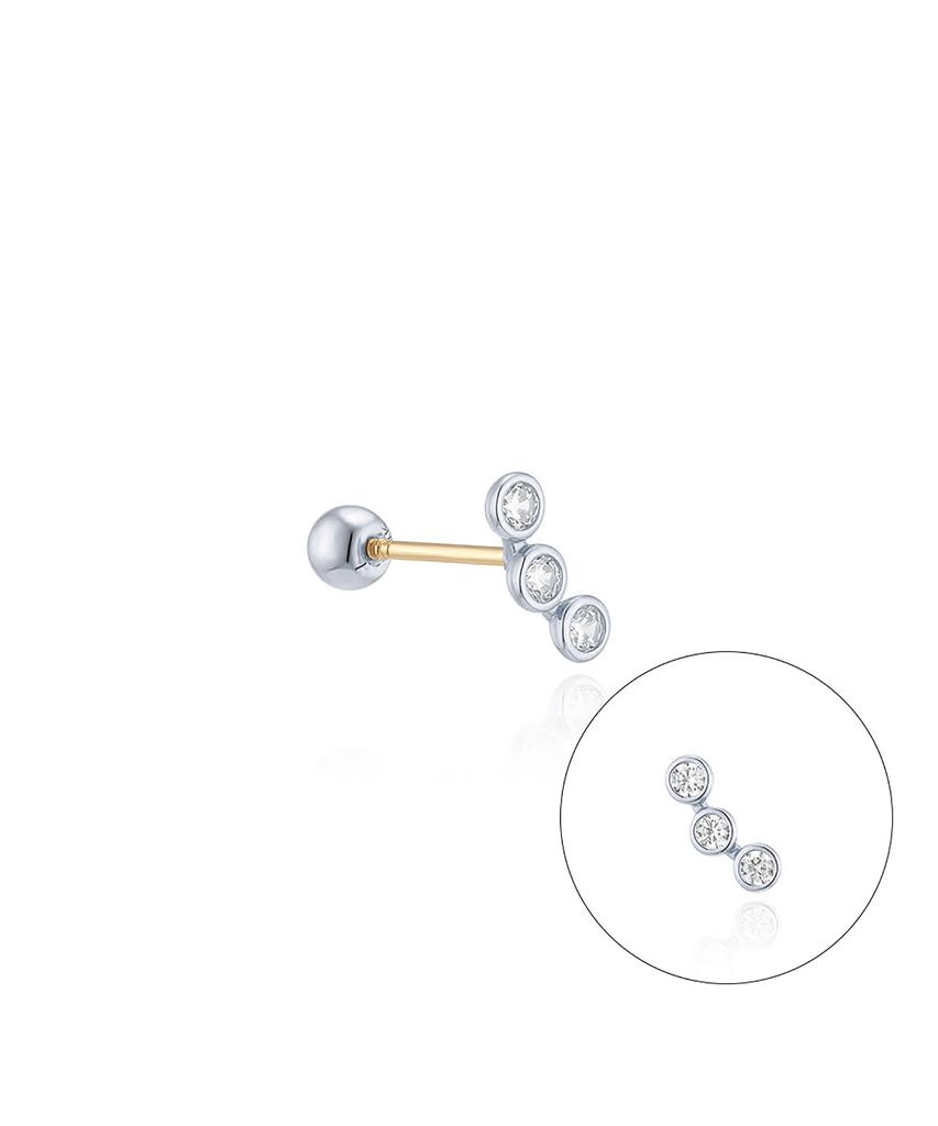Lloyd Triple Bezel 14K Gold Piercing Lpfp2009G