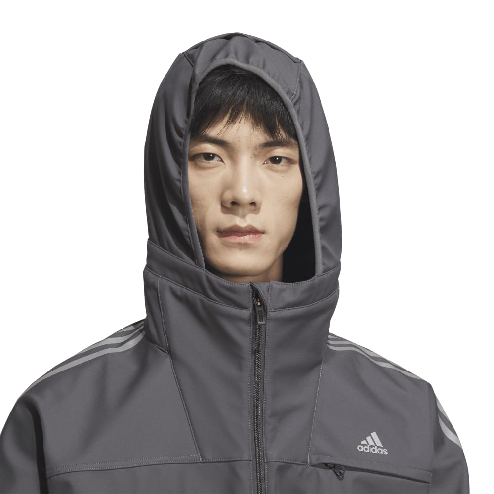 Adidas KWX72 Gray Six Wind Size L Men's (JG8517) Water-Repellent Jacket, Must-Have,