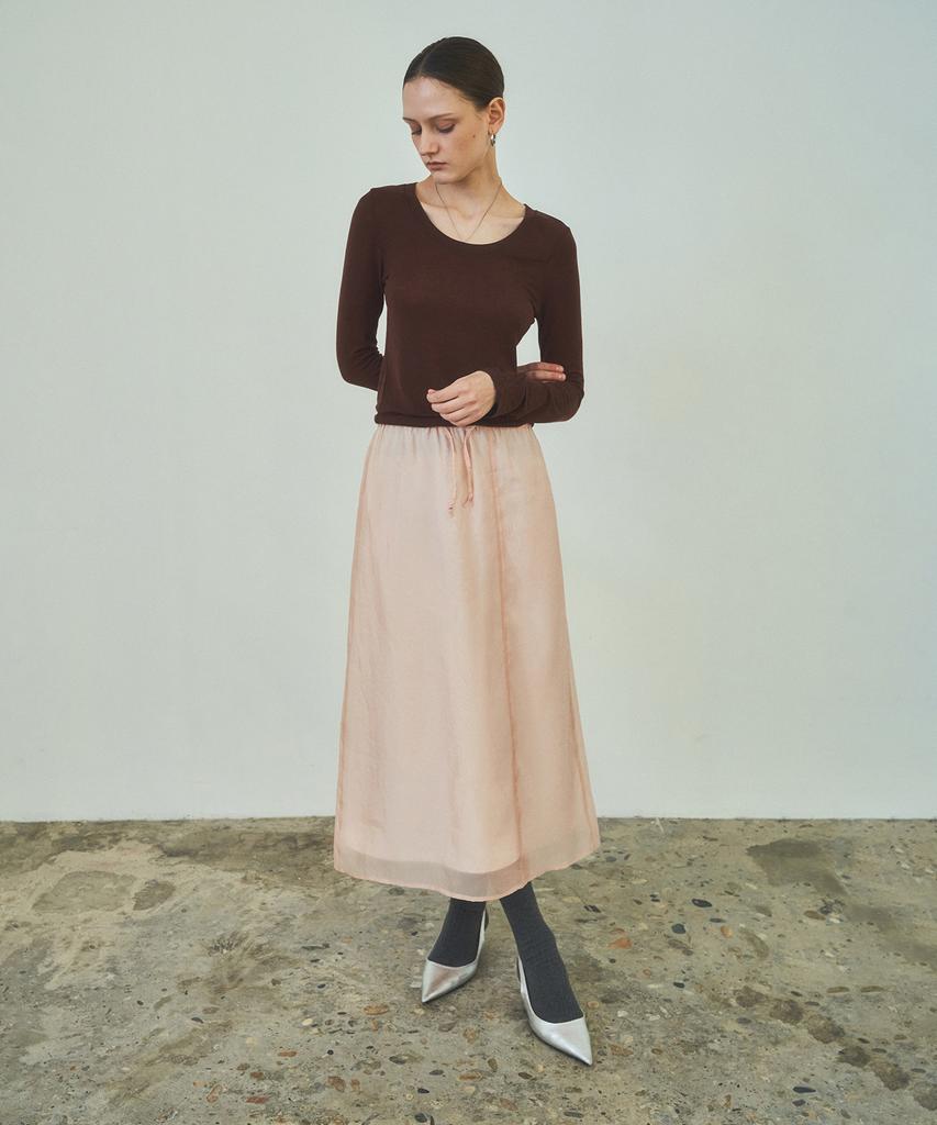 CITTA Utility Signature See-Through Layered Skirt_Cts613 (Orange Pink)