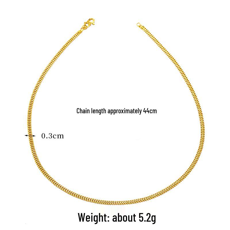 Vietnam Gold Sand Necklace - Luxurious Braided Choker with Long-Lasting Color Retention