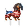 4th of July Decorative Garden Stake Patriotic Sausage Dog Yard Sign Independence Day Lawn Patio Sign for Memorial Day Outdoor Decor