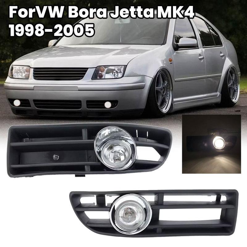 Front Fog Lights Assembly for VW Bora Jetta MK4 1998-2001 2002 2003 2004 Fog Lamp Grille 1pair Halogen Foglights Car Accessories