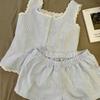 Fashion and Simple Style Striped Pajamas Women's Summer Suspender Shorts Can Be Worn Outside Loungewear Two-piece Beautiful Girl Suit
