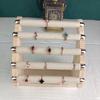Rubber Wood 5-Layer Ring Display Stand for Jewelry Presentation and Photography