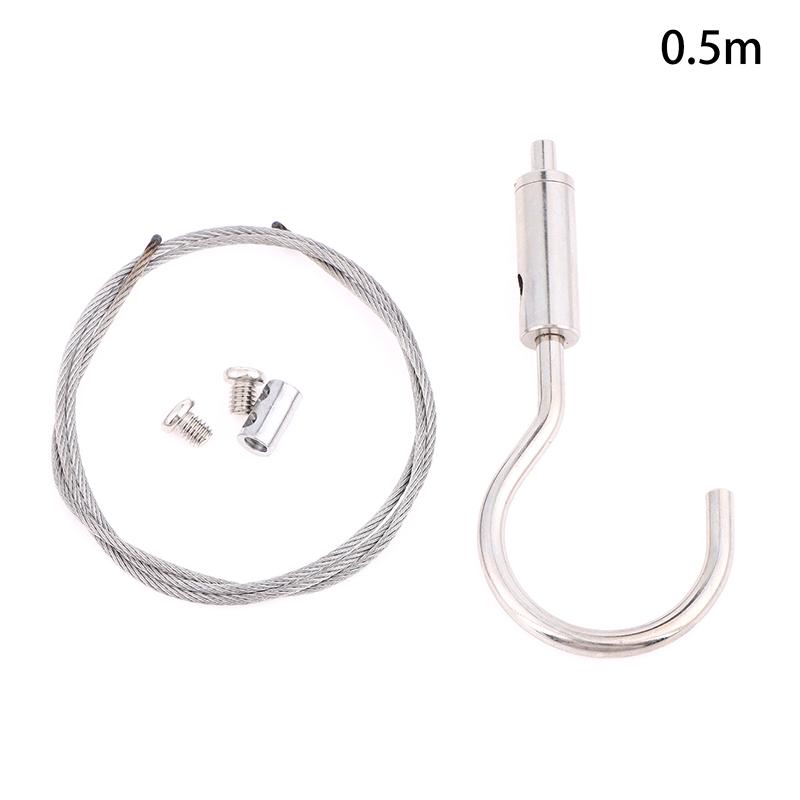 

Регулируемый Автоматический Пружинный Крюк для Стального Троса Бельевая Веревка Подвеска для Подвешивания Картины Код Кабель с Изогнутым Крюком 50cm