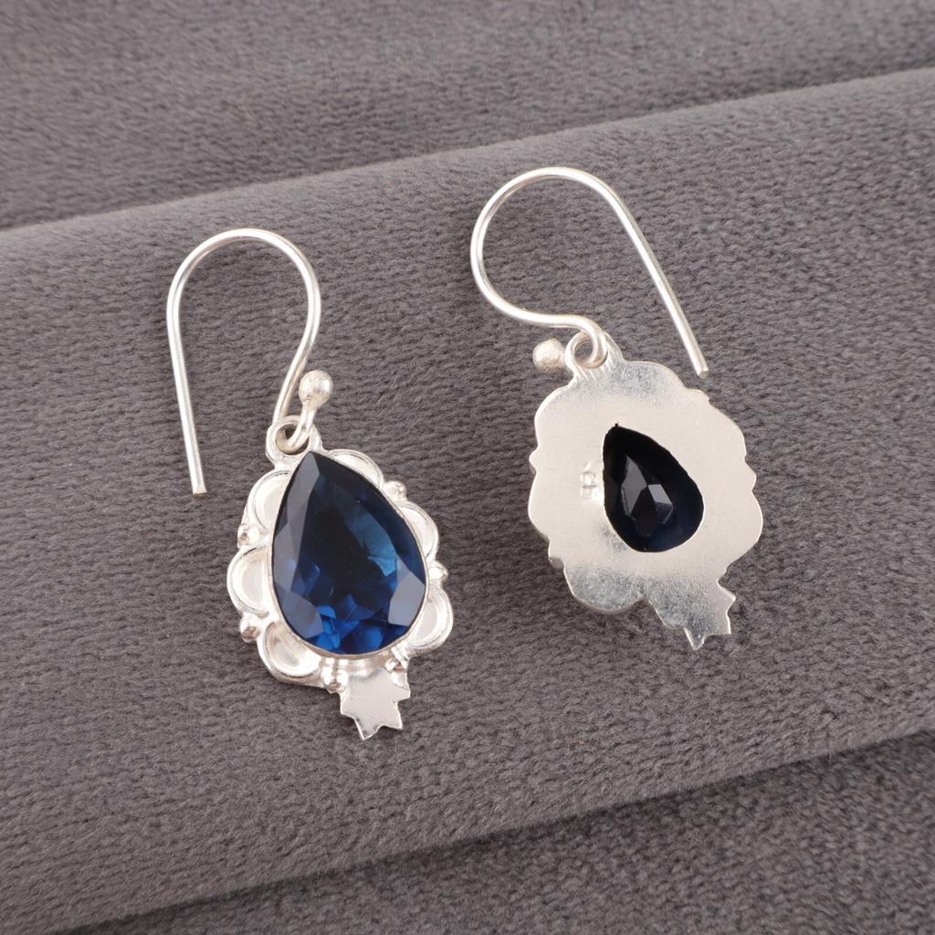 London Blue Topaz Gemstone 925 Sterling Silver Earrings Jewelry Gift For Her EE-163-10