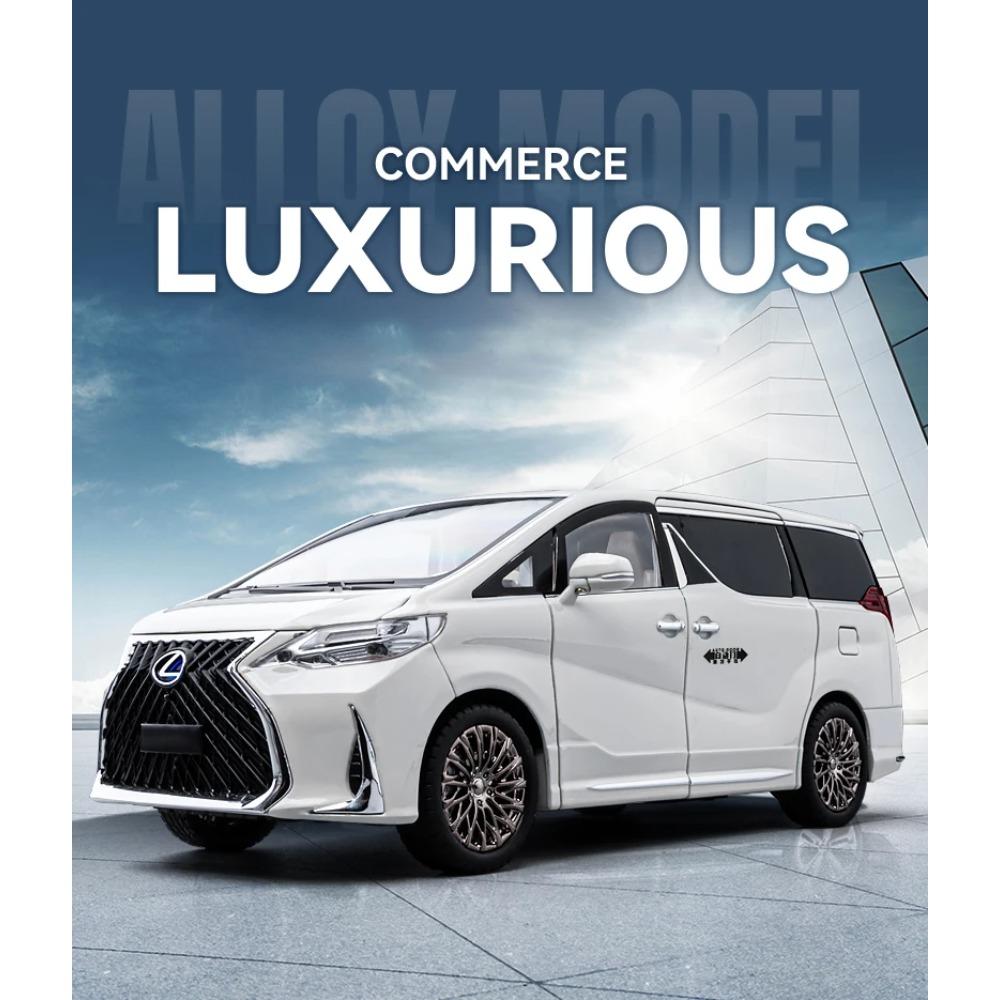 1/18 Lexus LM300 Electric Door MPV Alloy Car Model Sound and Light Pull Back Children's Toy Collectibles Birthday Gift Boyfriend