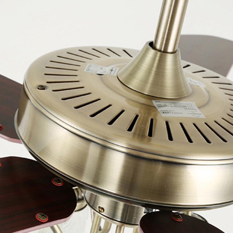 European Style Iron Leaf Ceiling Fan with Remote Control for Living Room and Bedroom