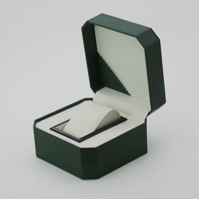 Rounded Corner PU Leather Single Watch Storage Box with Threaded Flip Cover