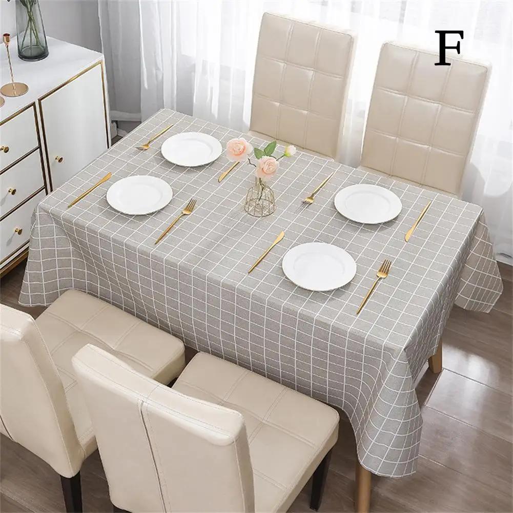 Checkered Tablecloth No Wash Waterproof Oil Dust Prevention Table Dining Cloth Checkered Coffee Mat Table Y9H7