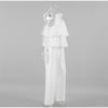 Casual White Cotton and Linen Women's Suit 2026 Spring Summer Fashion Fly Sleeve Tops Wide-leg Pants Solid Color Two-piece Suits