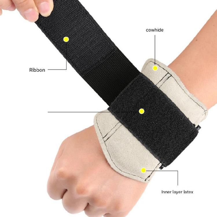 Weightlifting Wrist Support Adjustable Leather Nylon Webbing Wrist Guards For Powerlifting Strength Training Gym Workout