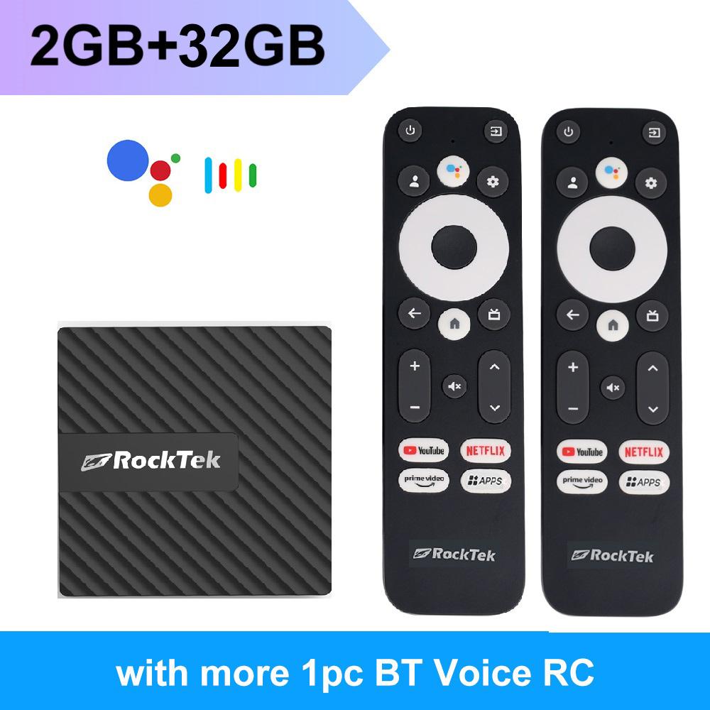 RockTek GB1 Google TV 12 Dongle Netflix și certificat Google 2G 16G DDR4 Realtek1315C Suport Dolby Atmos Vision 2T2R Wifi Mini Box