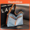 Color Style Solid Canvas Bag Women Stitching Details Soft Structure Travel Bags