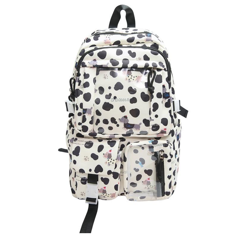 Puppy Printed Schoolbag Junior High School Students Lightweight Backpack Women's Cartoon Backpack