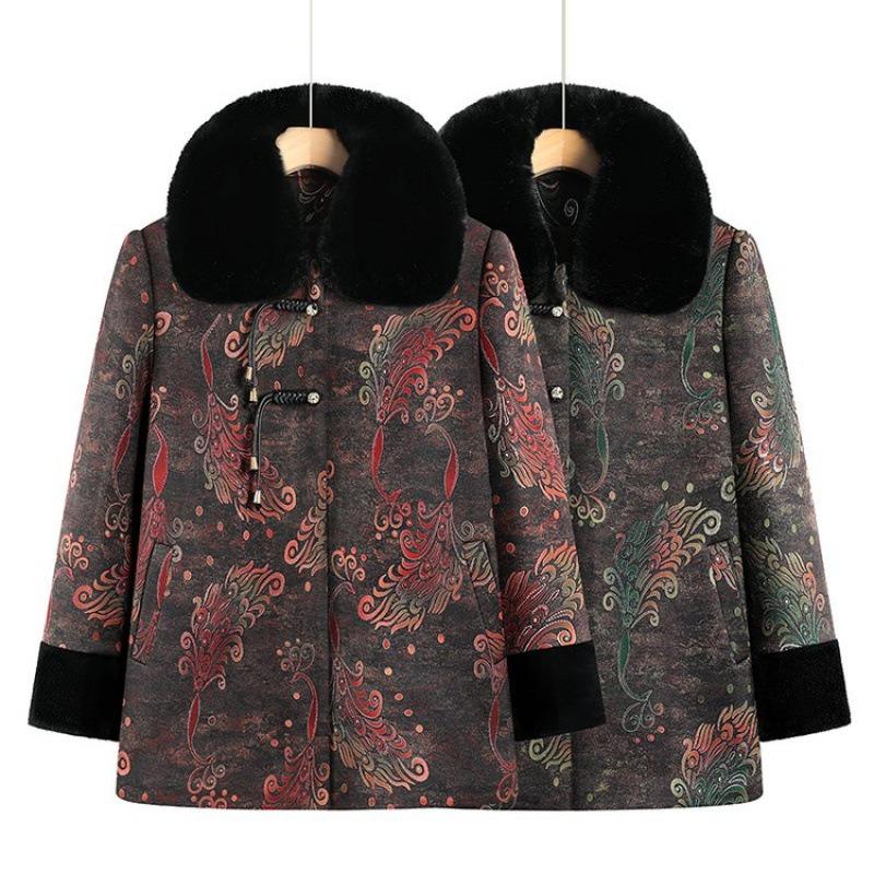 Winter coat women's cotton-padded clothes piled and thickened old lady cotton-padded clothes year-old winter cotton-padded clothes