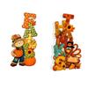 Fall Thanksgiving Table Decor, Wooden and Turkey Figurine for Home Decor
