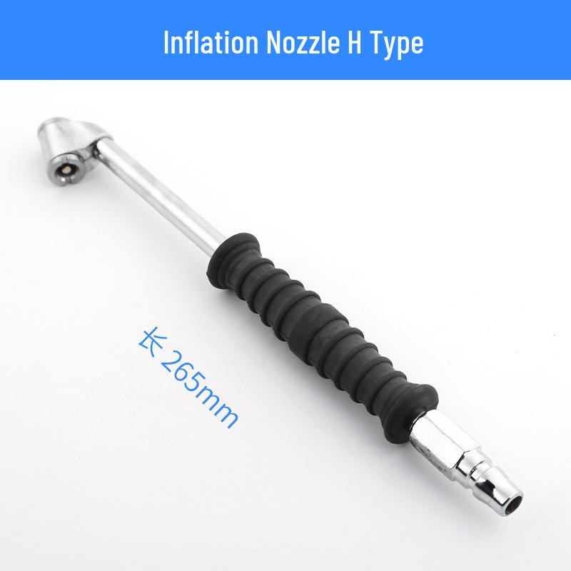 Tire Inflation Nozzle with Pressure Gauge for Car, Bicycle, and Motorcycle