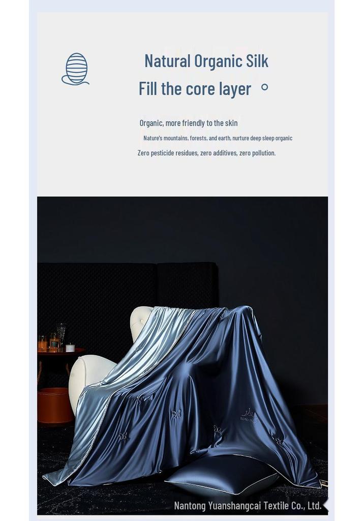 Mulberry Silk Summer Quilt Set: Washable, Cool, Luxurious Four-Piece Gift.