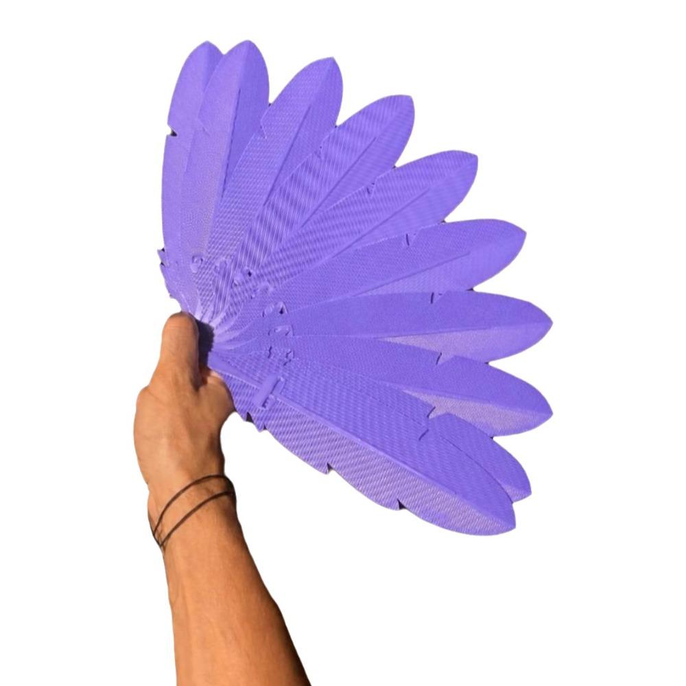 Portable Handheld Feather Fan 3D Printed Costume Prop Fan Summer Cooling Fan Outdoor Use