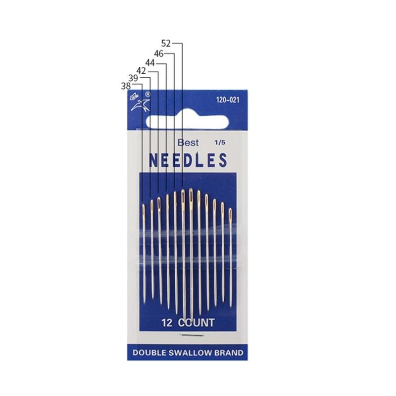 12Pcs Self Threading Needle Large-Eye Hand Sewing Needle Easy Threading Needle Metal Sewing Needle for Home 1