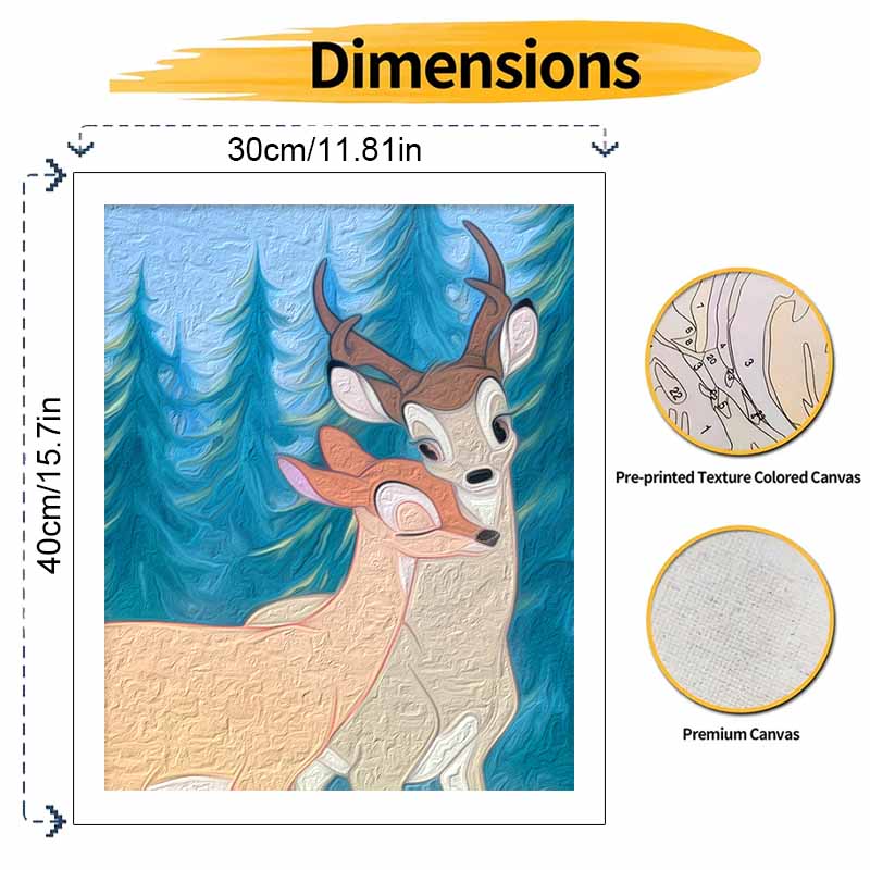 Disney Bambi Oil Painting Kit Digital Painting Art Handmade Diy Home Room Decorations