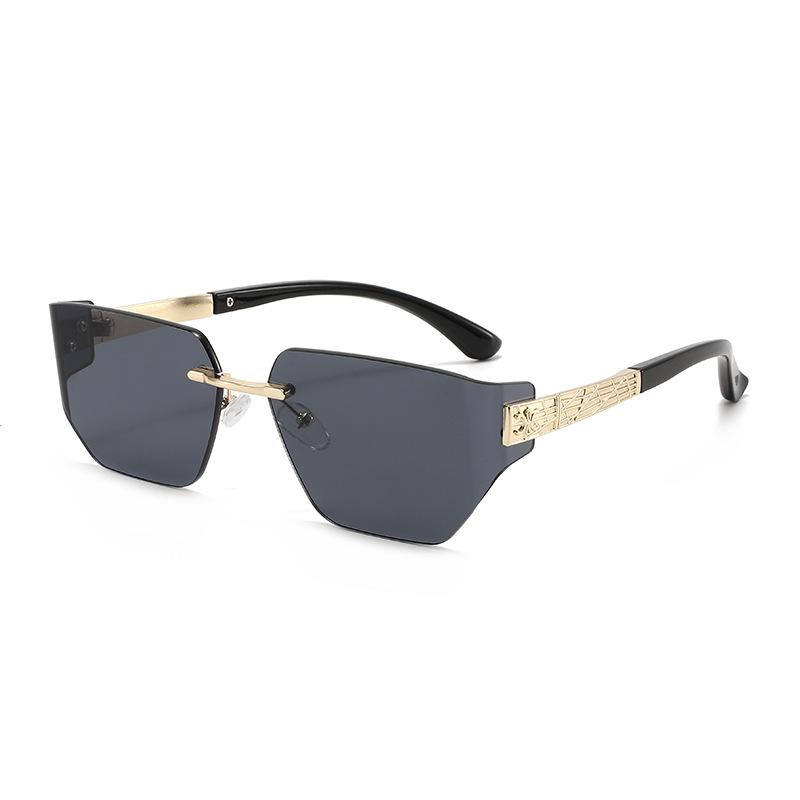Stylish Frameless Metal Sunglasses for Women, Oversized Frames, European and American Style.