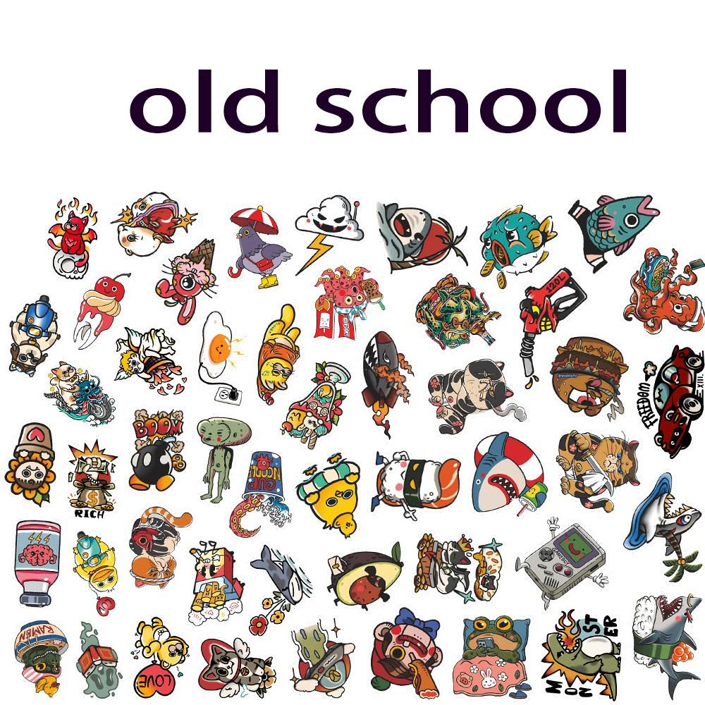 80-Sheet Set of American Retro Monster Waterproof Stickers for Phone Cases, Water Bottles, and Notebooks