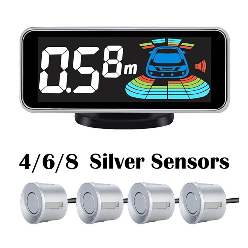 4 Pcs/6 Pcs/8 Pcs Probes Rear Reversing Radars System Parking Sensor Kit LCD Display Car Distance Detection Sound Warning Buzze
