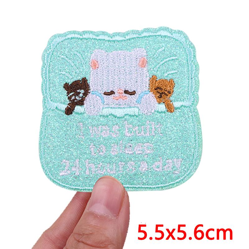 Pink Letter Patch DIY Summer Vibes Embroidered Patches Iron On Patches For Clothing Thermoadhesive Patches Cartoon Sew Bagdes