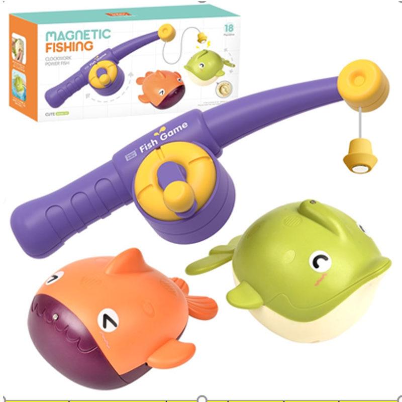 Children s Magnetic Wind-Up Fishing Bath Toy Set