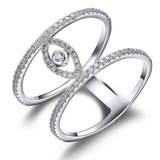 

Кольца из стерлингового серебра 925 пробы сглаза с микро-паве, прозрачный цирконий, модные вечерние кольца для женщин, подарки, изысканные аксессуары, ювелирные изделия 6