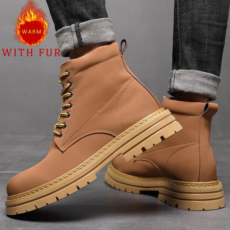 Modische Lässige Herren High-Top Lederschuhe Modischer minimalistischer Designer-Stil Täglich Büro Outdoor-Party Motorrad Erwachsenenschuhe