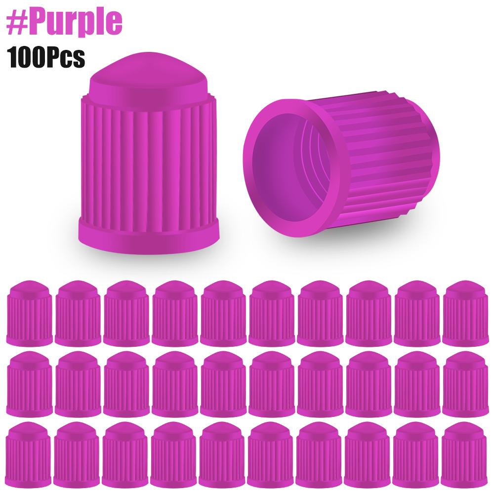 

100 шт./лот Колпачки для велосипедных шинных вентилей, Пластиковые колпачки для клапанов Шредера, Разноцветные колпачки для велосипедных шинных вентилей, Пылезащитные колпачки фиолетовый