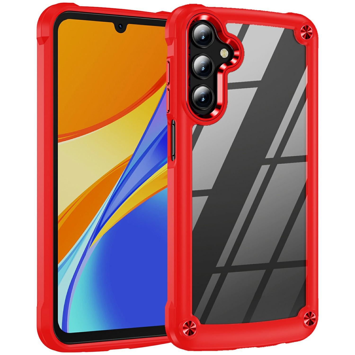 

For Samsung Galaxy A36 5G Case Anti-Drop Alloy Lens Frame PC+TPU Phone Cover Red