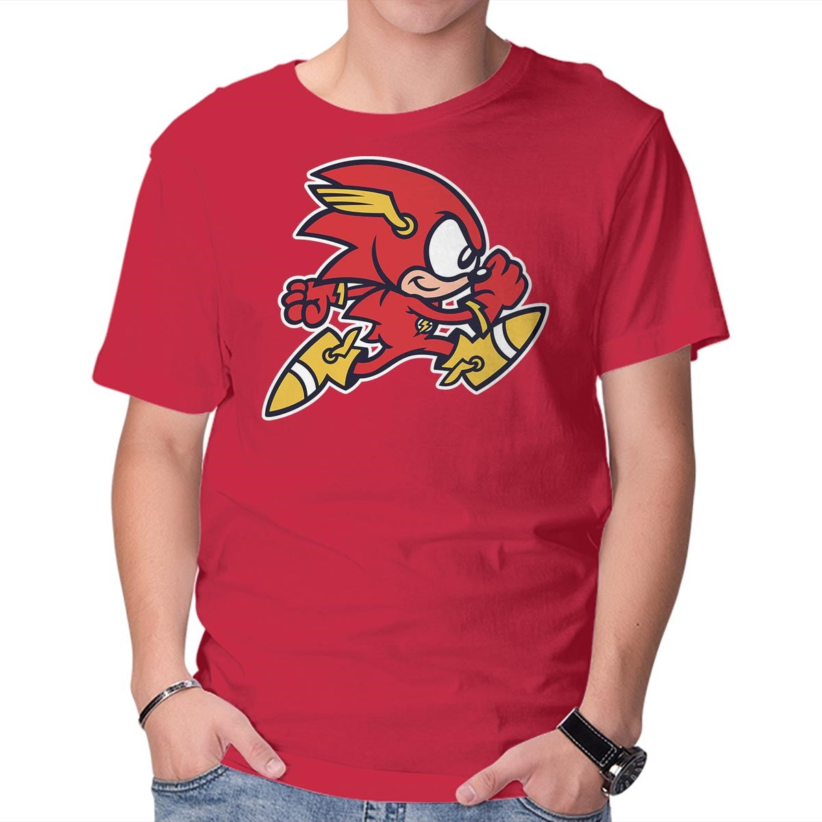 Unisex Crew Neck T-Shirt Red Streak Graphic Short Sleeve Casual Tee XXL