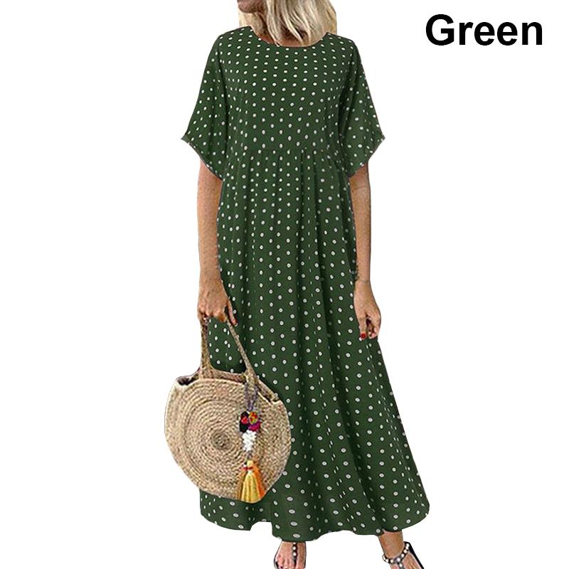 plus size green polka dot dress