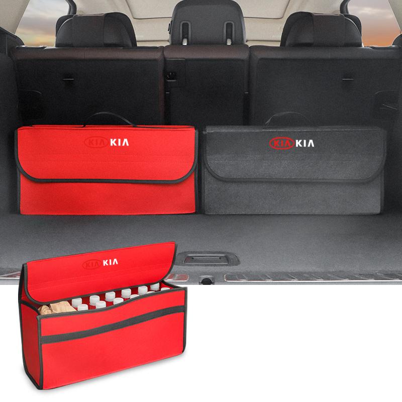 MFTE5 Car Accessory Trunk Organizer Box Large Capacity Folding Storage Bag For KIA Rio 4 Ev3 ev6 Niro Stonic Sportage GT-Line Ceed K9