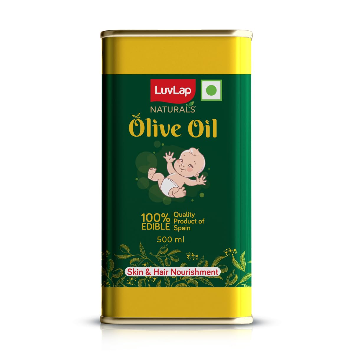 LuvLap Naturals Детское масло для массажа тела Оливковое масло Премиальное испанское оливковое масло Для кожи и костей новорожденных 500 мл Нетоксичное