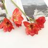 22" Real Touch Künstlicher Amaryllis-Strauß Langer Stiel Seidenblume mit 2 vollen Blüten und 1 Knospe für Haus Büro Vase Blumengestecke
