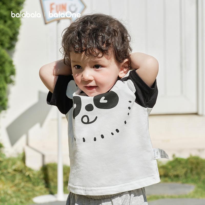 BalaOne Baby Short-sleeved T-shirt 2026 New Children's Summer Cute Pure Cotton