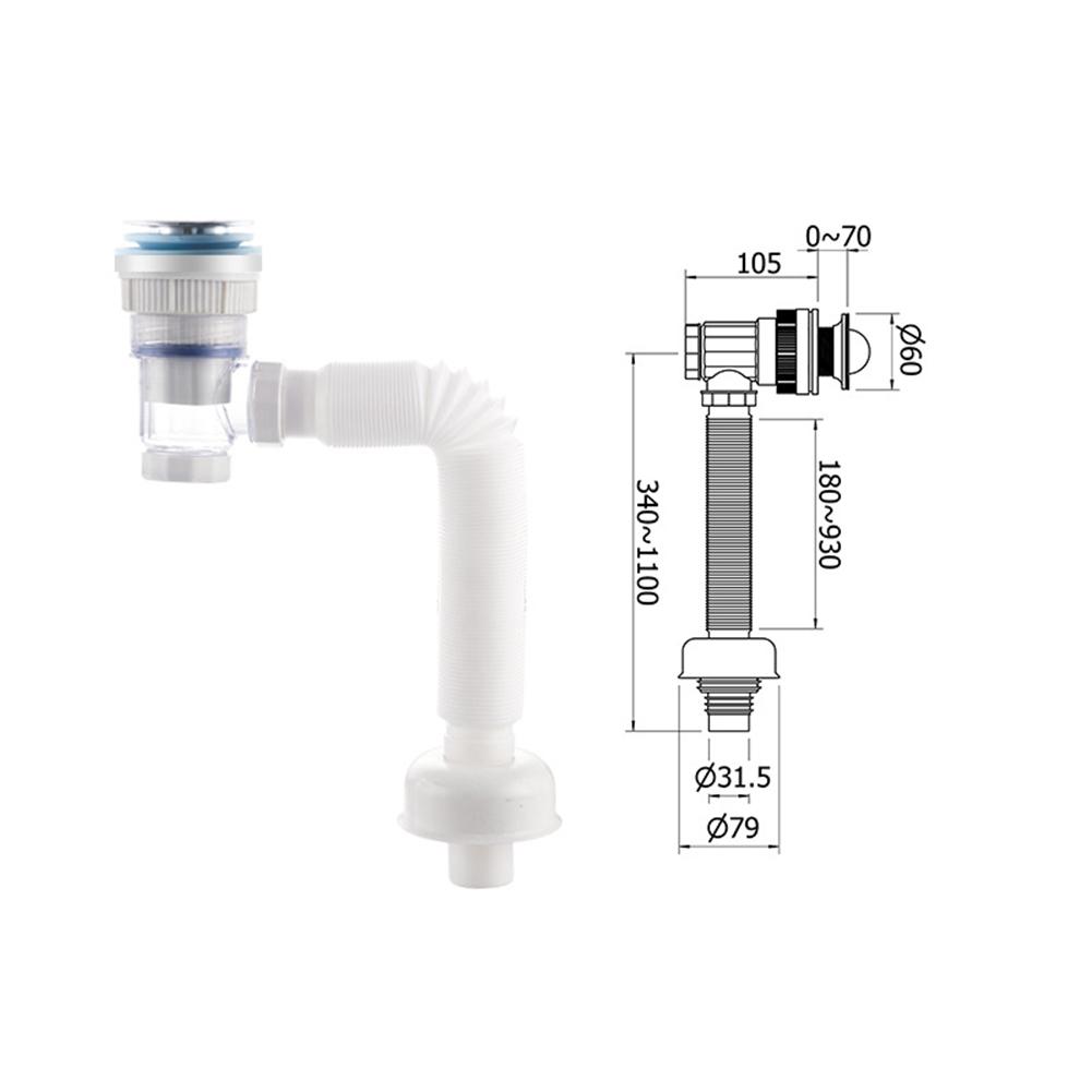 

Сливная труба для раковины в ванной комнате Гибкая раковина Пластиковый сливной шланг Сливная труба для кухонной раковины Выдвижной дезодорирующий дренажный шланг для канализации