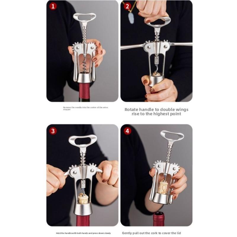 Stainless Steel Multi-Function Beer Bottle Opener and Wine Corkscrew Bar Tools for Home Kitchen Party Bar Use