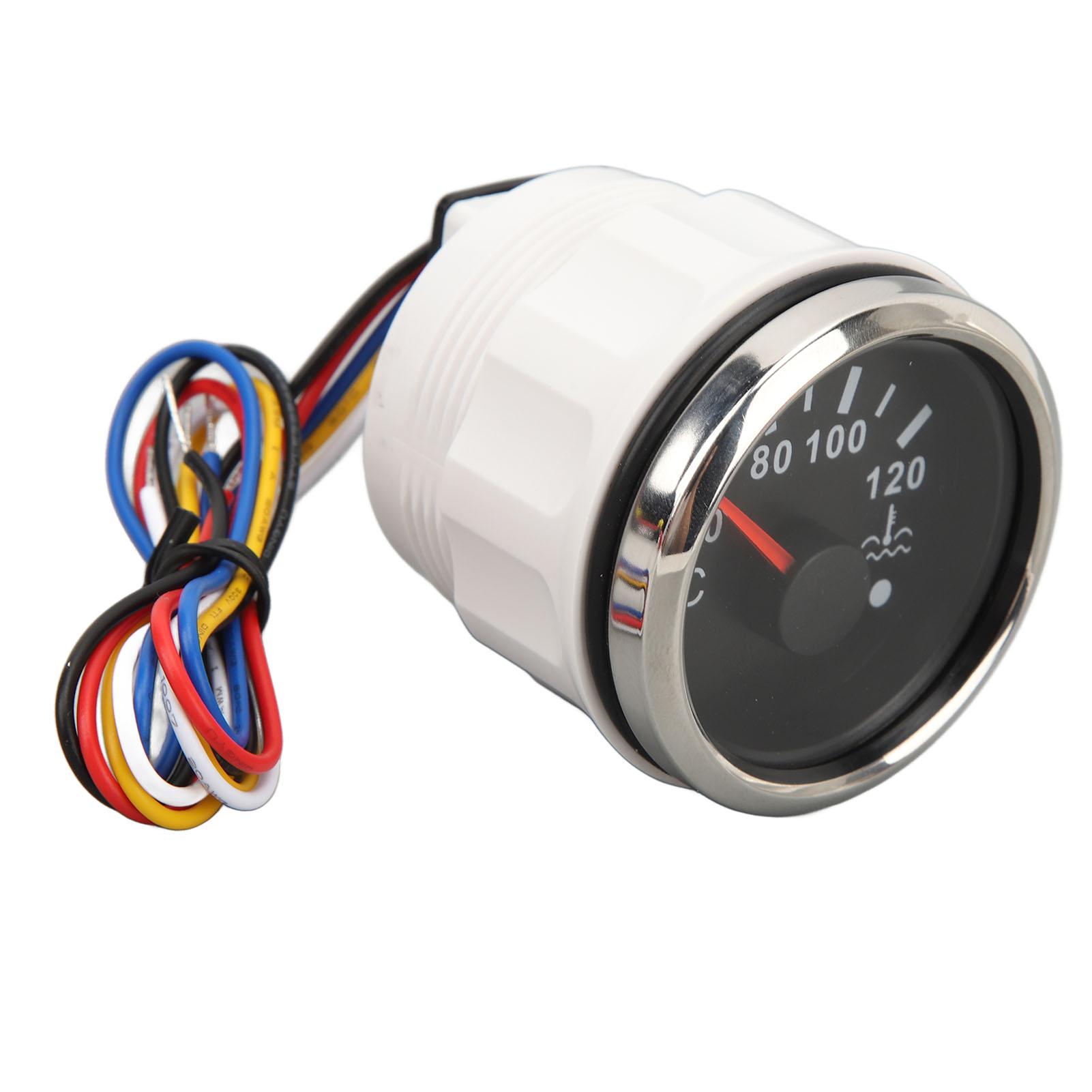 

52-мм термометр для воды, диапазон температур от 40 до 120 градусов Цельсия, напряжение постоянного тока 9-32 В, указательный термометр с подсветкой, для автодомов.