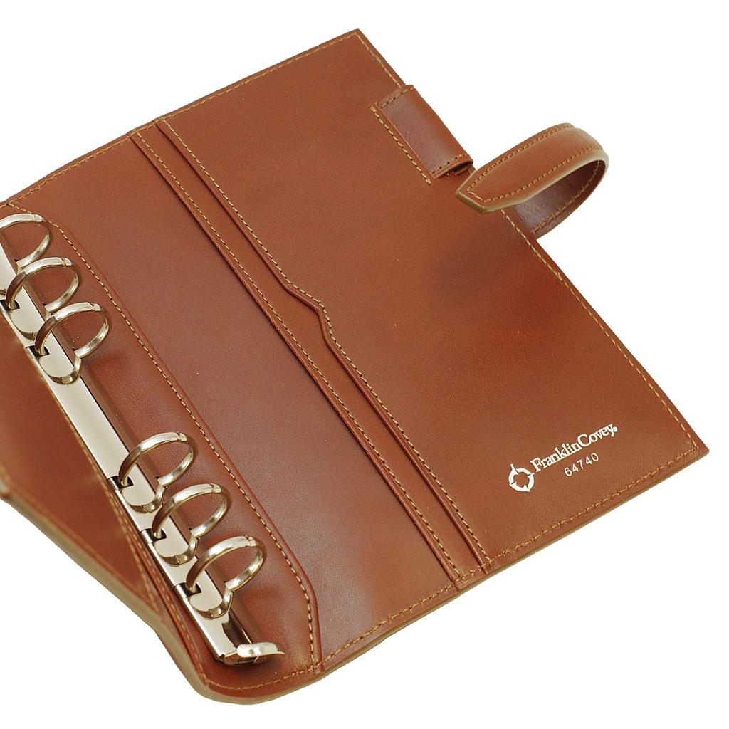 Franklin Planner Compact System Organizer with TATSUNO Natural Leather Binder, 20mm, with Belt, Brown, 64740