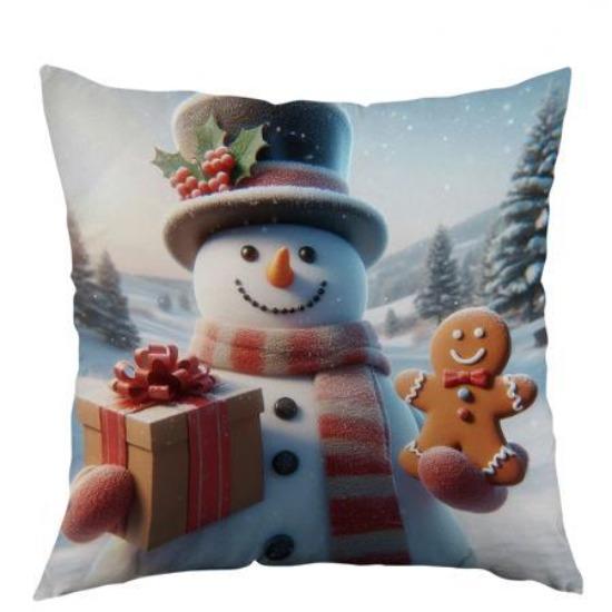 

New Christmas Printed Cushion Cover Christmas Elk Home Sofa Decoration Cushion Cover Bedside Cushion 45*45cm