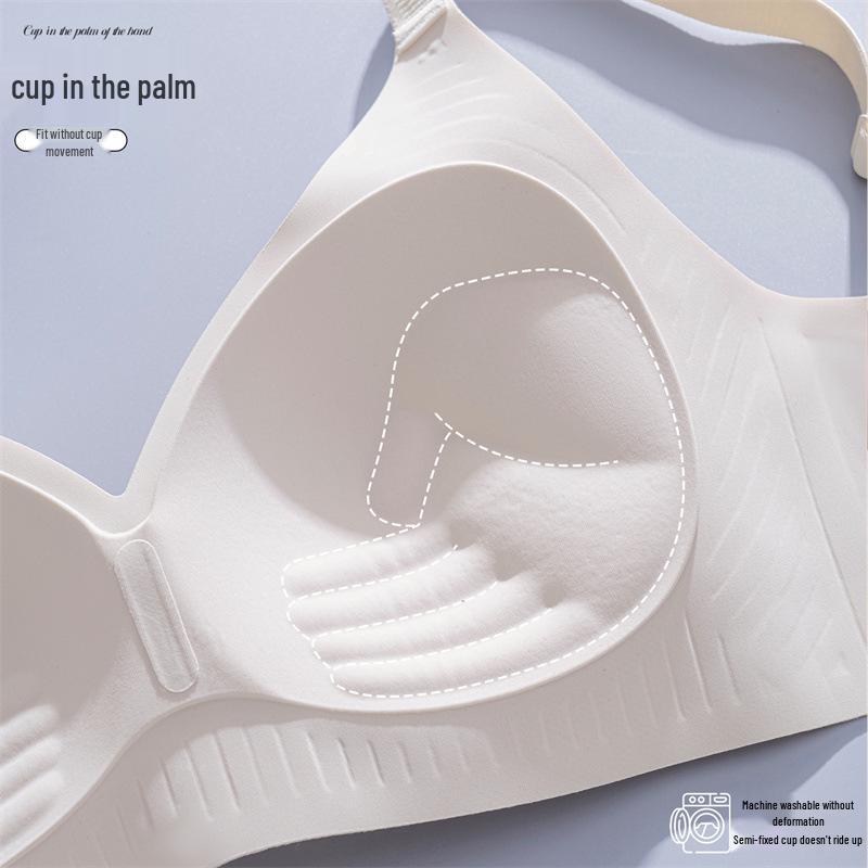 Traceless Jelly Soft Lift Bra: Foundation Liquid Underwire-Free, Small Chest Support, Comfortable Palm Cup Design for Women.