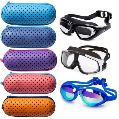 Swim Goggle Case Swimming Goggles Protection Box with Clip & Drain Holes Zipper Eyeglasses Case Lightweight Swimming Accessories